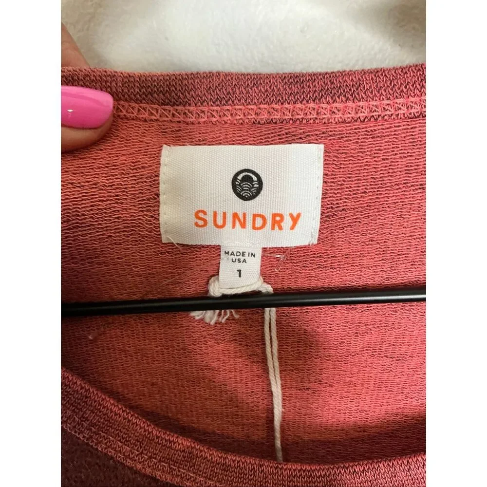 Sundry Marl-Knit Pull Over Sweater | Red in Size 1